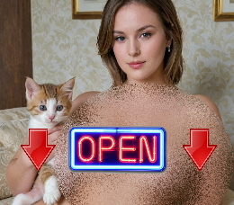 Марго с котиком дома